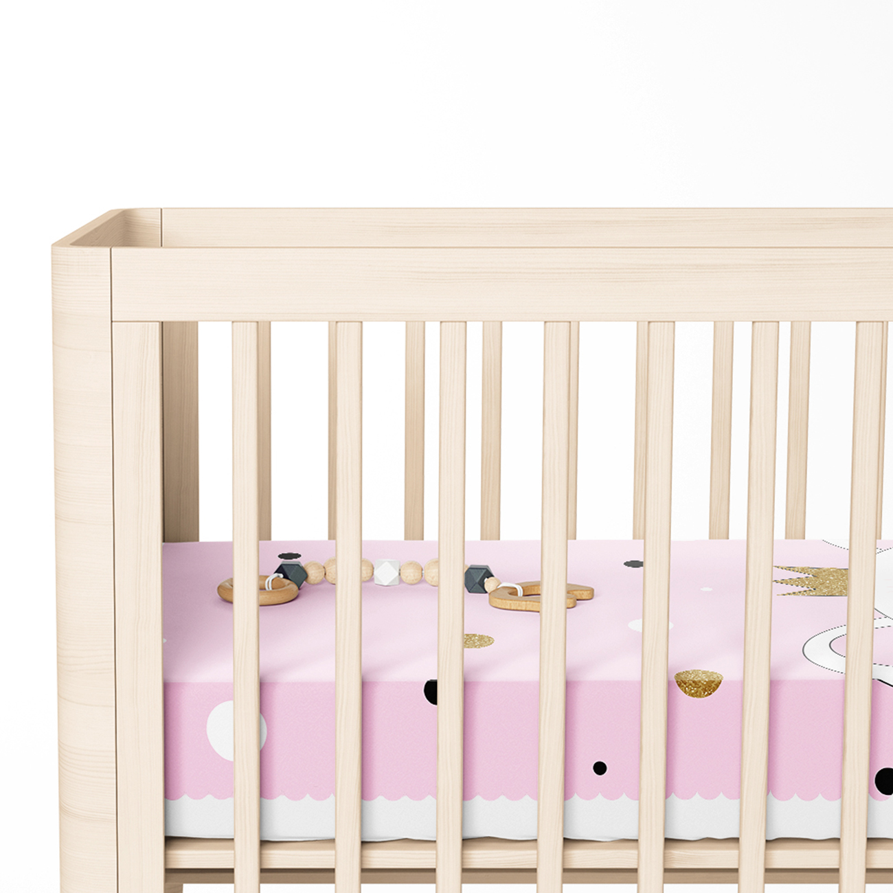 Renkli Puanlı Kedicik Desenli Bebek Odası Yatak Örtüsü Toptan Masa Örtüsü