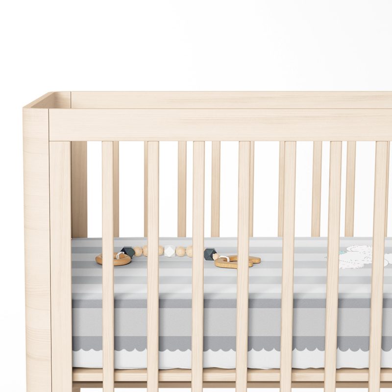 Gri Çizgili Fil Motifli Bebek Odası Yatak Örtüsü Toptan Masa Örtüsü