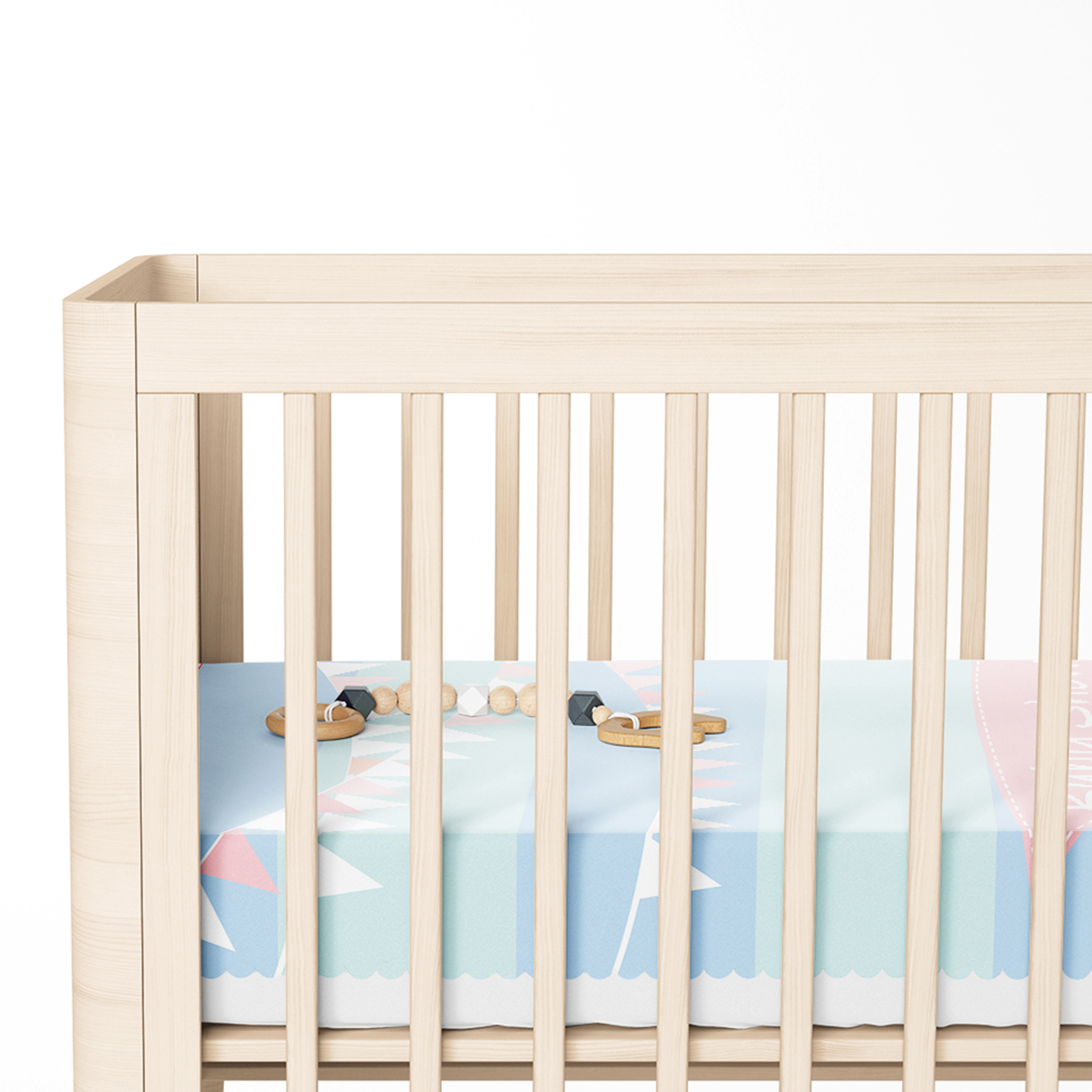 Mavi Çizgili Baby Shower Çocuk Odası Yatak Örtüsü Toptan Masa Örtüsü