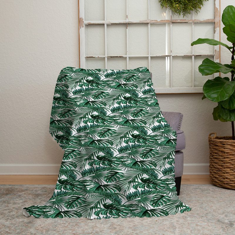 Realhomes Mint Yeşili Kavaniçe Motifli Modern Şönil Koltuk Şalı